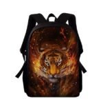 3D Fire Tiger Backpack for Boys and Teens – Large Capacity