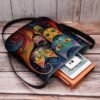 Artistic Cat Print Crossbody Bag – Vibrant Abstract Design