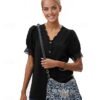 Women's Vintage Floral Print Shoulder Bag with Gold Chain