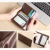 Men's Brown RFID Blocking Leather Bifold Wallet with ID