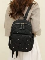 Women's Quilted Waterproof Nylon Backpack – Lightweight - Image 2