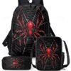 Men's Large Capacity Spider Print Backpack with Double