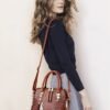 Women's Faux Leather Crocodile Pattern Handbag with Tassel