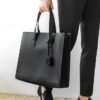 Men's Large Faux Leather Tote Bag – Stylish Business