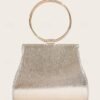 5PCS Elegant Crystal Evening Clutch with Gold Ring Handle –