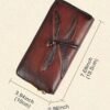 Women's Vintage Brown Leather Wallet with Embossed