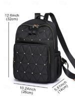 Women's Quilted Waterproof Nylon Backpack – Lightweight - Image 9