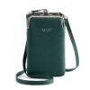 Women's Black Faux Leather Crossbody Bag with Gold Frame