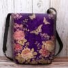 Vintage Floral Crossbody Bag with Butterfly Print, Lightweight