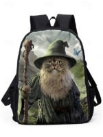 Kids' 3-Piece Wizard Cat Backpack Set – Fantasy Cat Print - Image 4