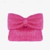 Women's Boho Chic Straw Clutch with Large Bow Detail -