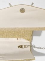 Blue Glitter Clutch Purse with Rhinestone Bow Accent, Elegant - Image 8