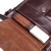 Men's Crossbody Bag Cowhide Daily Zipper Solid Color Black