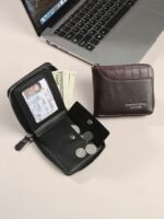 Men's Faux Leather Zip Wallet, Multiple Colors, Compact - Image 4