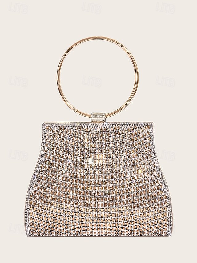 psulfv1740479153015 5PCS Elegant Crystal Evening Clutch with Gold Ring Handle – - Image 1