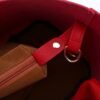 Women's Red Faux Leather Handbag with Gold Lock and Chain