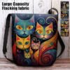 Artistic Cat Print Crossbody Bag – Vibrant Abstract Design