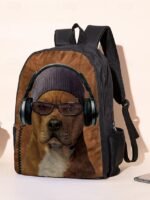 Boys 3-piece Cool Dog Headphones Printed Backpack Set - Stylish - Image 3