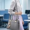 30Pcs Women's Faux Leather Handbag with Tassel Charm and Textured