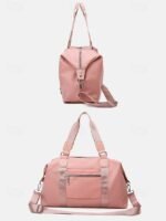 Women's Fashion Pink Nylon Duffel Bag - Multifunctional - Image 5