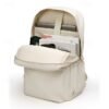 Unisex White Waterproof Laptop Backpack with Padded Compartment,