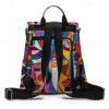 Large Capacity Colorful Abstract Art Print Multi-Carry Backpack