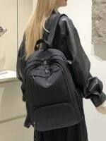 Women's Lightweight Water-Repellent Nylon Backpack with - Image 3