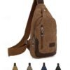 Men's Canvas Sling Bag - Durable Crossbody Shoulder