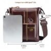 Men's Crossbody Bag Cowhide Daily Zipper Solid Color Black