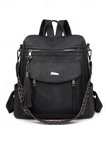 Women's Faux Leather Convertible Backpack Purse – Vintage - Image 20