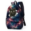Galaxy Cat Print Backpack with Large Capacity – Cute Animal