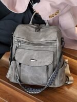 Women's Faux Leather Convertible Backpack Purse – Vintage - Image 14