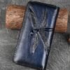 Women's Vintage Brown Leather Wallet with Embossed