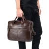 Premium Brown Leather Briefcase - Elegant Business Laptop Bag