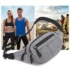 Unisex Multi-Pocket Canvas Crossbody Waist Bag, Adjustable Belt