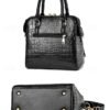 Women's Faux Leather Crocodile Pattern Handbag with Tassel
