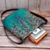 Women's Artistic Floral Print Crossbody Bag - Vibrant