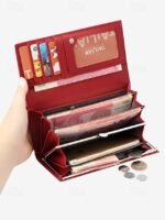 Women's Crocodile Pattern Faux Leather Long Wallet with - Image 7