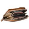 Women's Vintage Faux Leather Crossbody Wallet with Zipper,