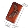 Women's Genuine Leather Long Wallet with Carved Eagle