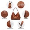 Women's Large Hobo Shoulder Bag – Soft PU Leather Slouchy