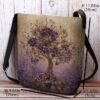 Women's Velvety Polyester Shoulder Bag, Featuring Life Tree