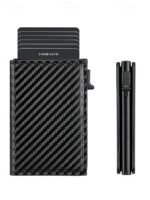 Men's RFID Blocking Carbon Fiber Pattern Wallet, Faux - Image 11