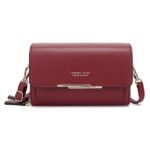 Women's Black Crossbody Wallet Bag with Gold Accents and - Image 4