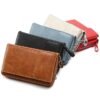Women's Vintage Faux Leather Crossbody Wallet with Zipper,