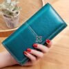 Women's Red Faux Leather Wallet with Multiple Card Slots