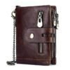 Men's Vintage Leather Wallet – Bifold Zipper Wallet with