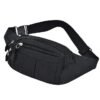 Unisex Multi-Pocket Canvas Crossbody Waist Bag, Adjustable Belt