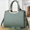 Women's Embroidered Faux Leather Handbag with Scarf Accent