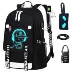 Boys' Luminous School Backpack with USB Charging Port and